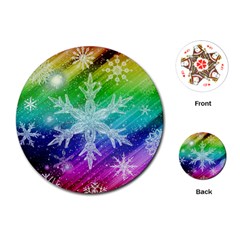 Christmas-snowflake-background Playing Cards Single Design (round) by Jancukart