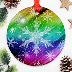 Christmas-snowflake-background Round Ornament (two Sides)