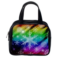 Christmas-snowflake-background Classic Handbag (one Side) by Jancukart