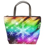 Christmas-snowflake-background Bucket Bag Front