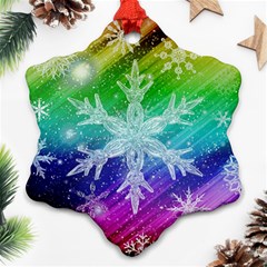 Christmas-snowflake-background Snowflake Ornament (two Sides)