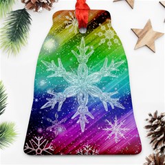 Christmas-snowflake-background Bell Ornament (two Sides)