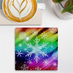 Christmas-snowflake-background Uv Print Square Tile Coaster  by Jancukart