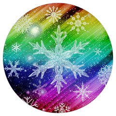 Christmas-snowflake-background Round Trivet by Jancukart