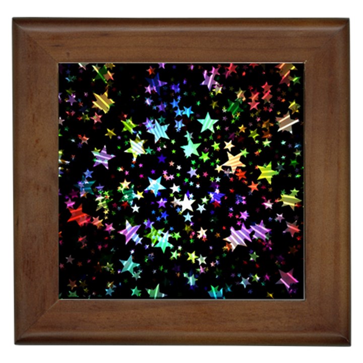 Christmas-star-gloss-lights-light Framed Tile