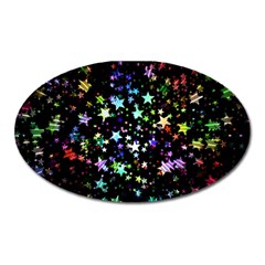 Christmas-star-gloss-lights-light Oval Magnet by Jancukart