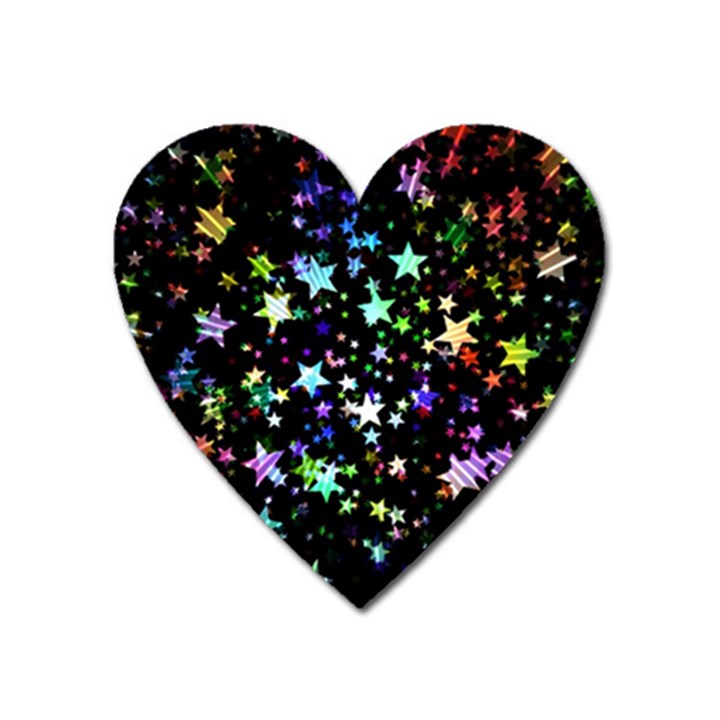 Christmas-star-gloss-lights-light Heart Magnet