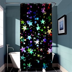 Christmas-star-gloss-lights-light Shower Curtain 36  X 72  (stall)  by Jancukart