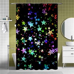 Christmas-star-gloss-lights-light Shower Curtain 48  X 72  (small)  by Jancukart