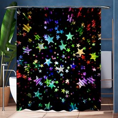 Christmas-star-gloss-lights-light Shower Curtain 60  X 72  (medium)  by Jancukart