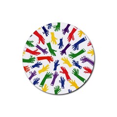 Integration-inclusion-hands-help Rubber Coaster (Round)