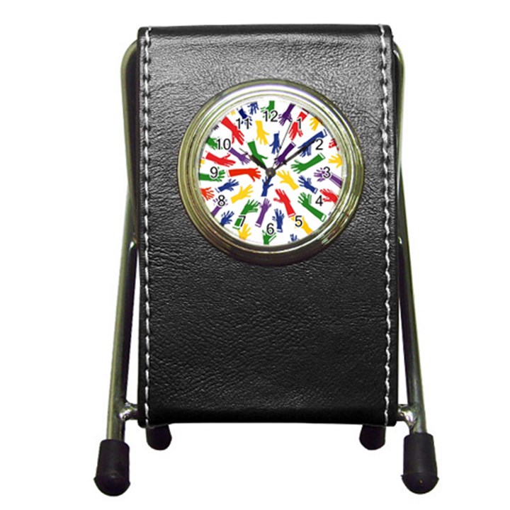 Integration-inclusion-hands-help Pen Holder Desk Clock