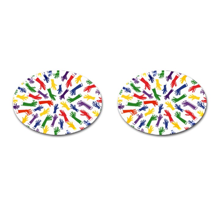 Integration-inclusion-hands-help Cufflinks (Oval)