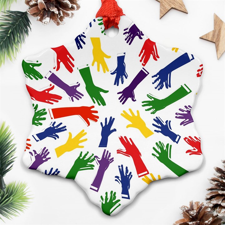 Integration-inclusion-hands-help Ornament (Snowflake)