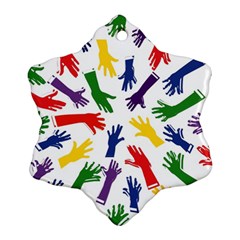 Integration-inclusion-hands-help Snowflake Ornament (Two Sides)