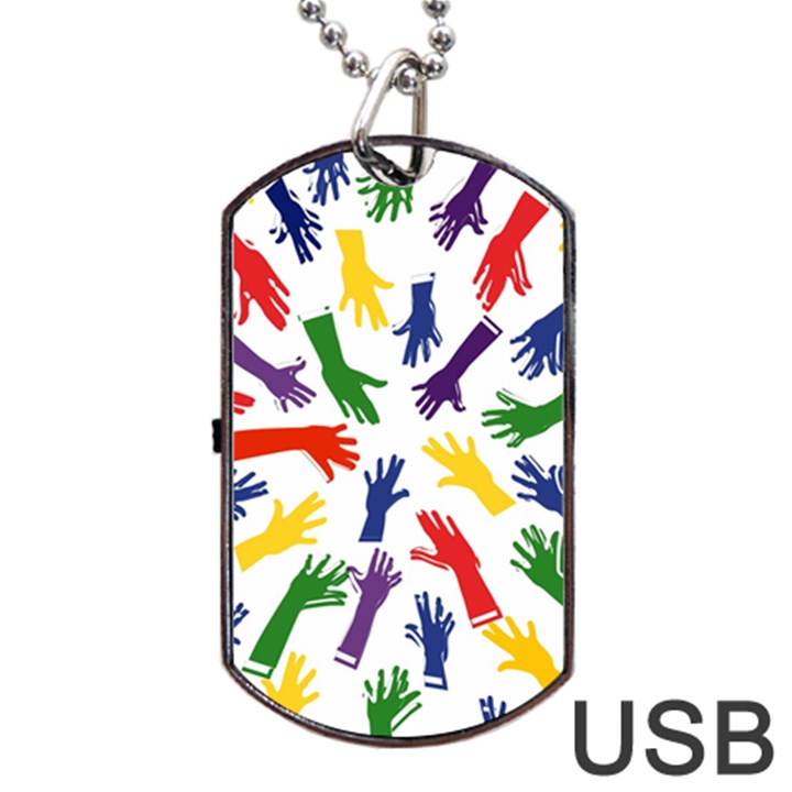 Integration-inclusion-hands-help Dog Tag USB Flash (One Side)