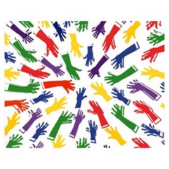 Integration-inclusion-hands-help Double Sided Flano Blanket (Medium) 