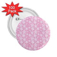 Pink-floral-background 2 25  Buttons (100 Pack) 