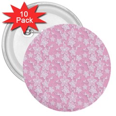 Pink-floral-background 3  Buttons (10 Pack)  by Jancukart