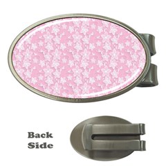 Pink-floral-background Money Clips (oval)  by Jancukart