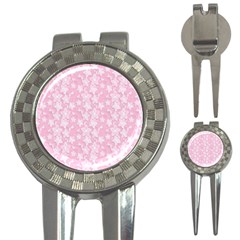 Pink-floral-background 3-in-1 Golf Divots