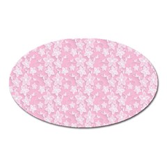 Pink-floral-background Oval Magnet by Jancukart