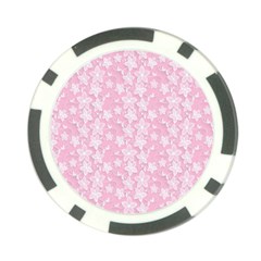 Pink-floral-background Poker Chip Card Guard