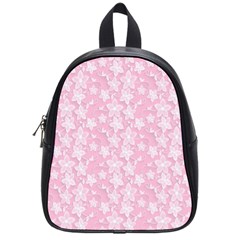 Pink-floral-background School Bag (small)