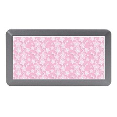 Pink-floral-background Memory Card Reader (mini)