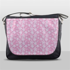 Pink-floral-background Messenger Bag