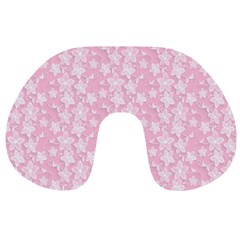 Pink-floral-background Travel Neck Pillow by Jancukart