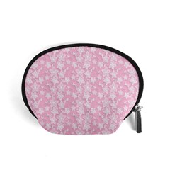 Pink-floral-background Accessory Pouch (small)