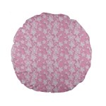 Pink-floral-background Standard 15  Premium Flano Round Cushions Front