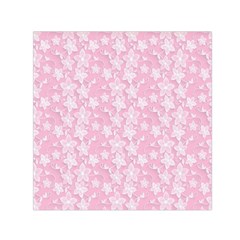 Pink-floral-background Square Satin Scarf (30  X 30 )