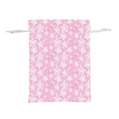 Pink-floral-background Lightweight Drawstring Pouch (l)