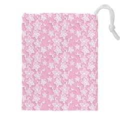 Pink-floral-background Drawstring Pouch (5xl)