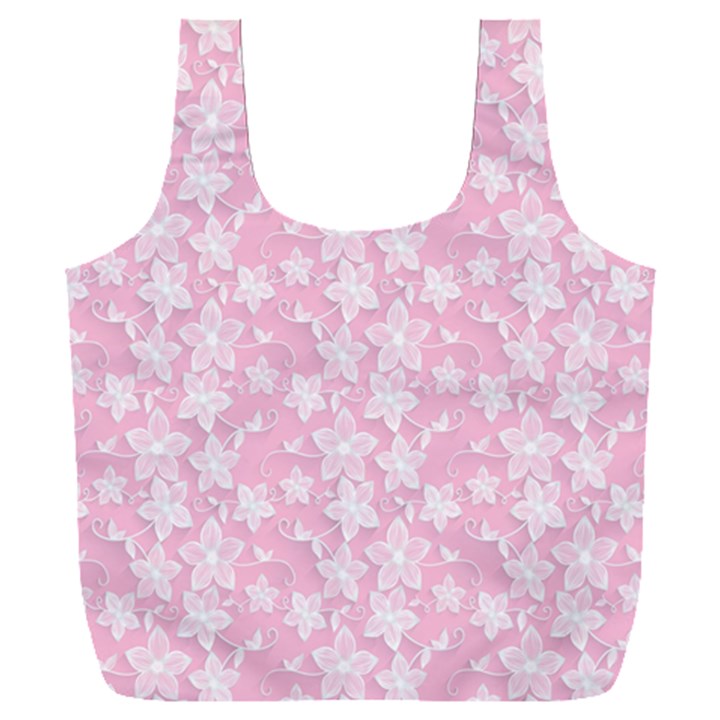 Pink-floral-background Full Print Recycle Bag (XXXL)