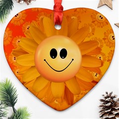 Sun-sunflower-joy-smile-summer Ornament (heart)