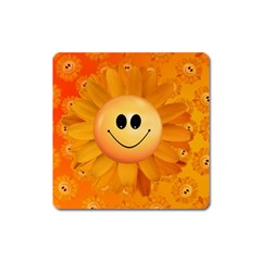 Sun-sunflower-joy-smile-summer Square Magnet by Jancukart