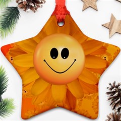 Sun-sunflower-joy-smile-summer Star Ornament (two Sides) by Jancukart