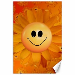 Sun-sunflower-joy-smile-summer Canvas 24  X 36  by Jancukart