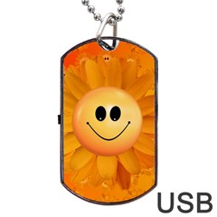 Sun-sunflower-joy-smile-summer Dog Tag Usb Flash (one Side) by Jancukart