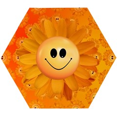 Sun-sunflower-joy-smile-summer Wooden Puzzle Hexagon by Jancukart