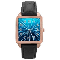 Background-structure-lines Rose Gold Leather Watch  by Jancukart