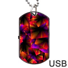 Squares Motif Geometric Pattern Dog Tag Usb Flash (one Side) by dflcprintsclothing