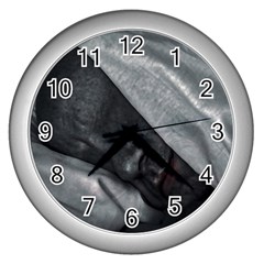 Monster Man Sleeping Wall Clock (silver) by dflcprintsclothing