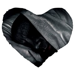 Monster Man Sleeping Large 19  Premium Flano Heart Shape Cushions by dflcprintsclothing