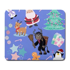 Blue Krampus Christmas Large Mousepads by NerdySparkleGoth