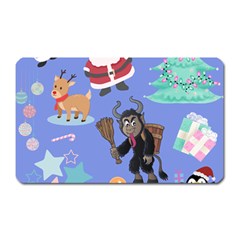 Blue Krampus Christmas Magnet (rectangular) by NerdySparkleGoth