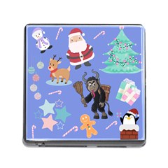 Blue Krampus Christmas Memory Card Reader (square 5 Slot) by NerdySparkleGoth